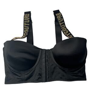 Juicy Couture corset bra black with gold color letters size 34C